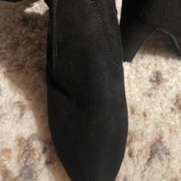 black suede high heel boots over the knee - Picture 8 of 9